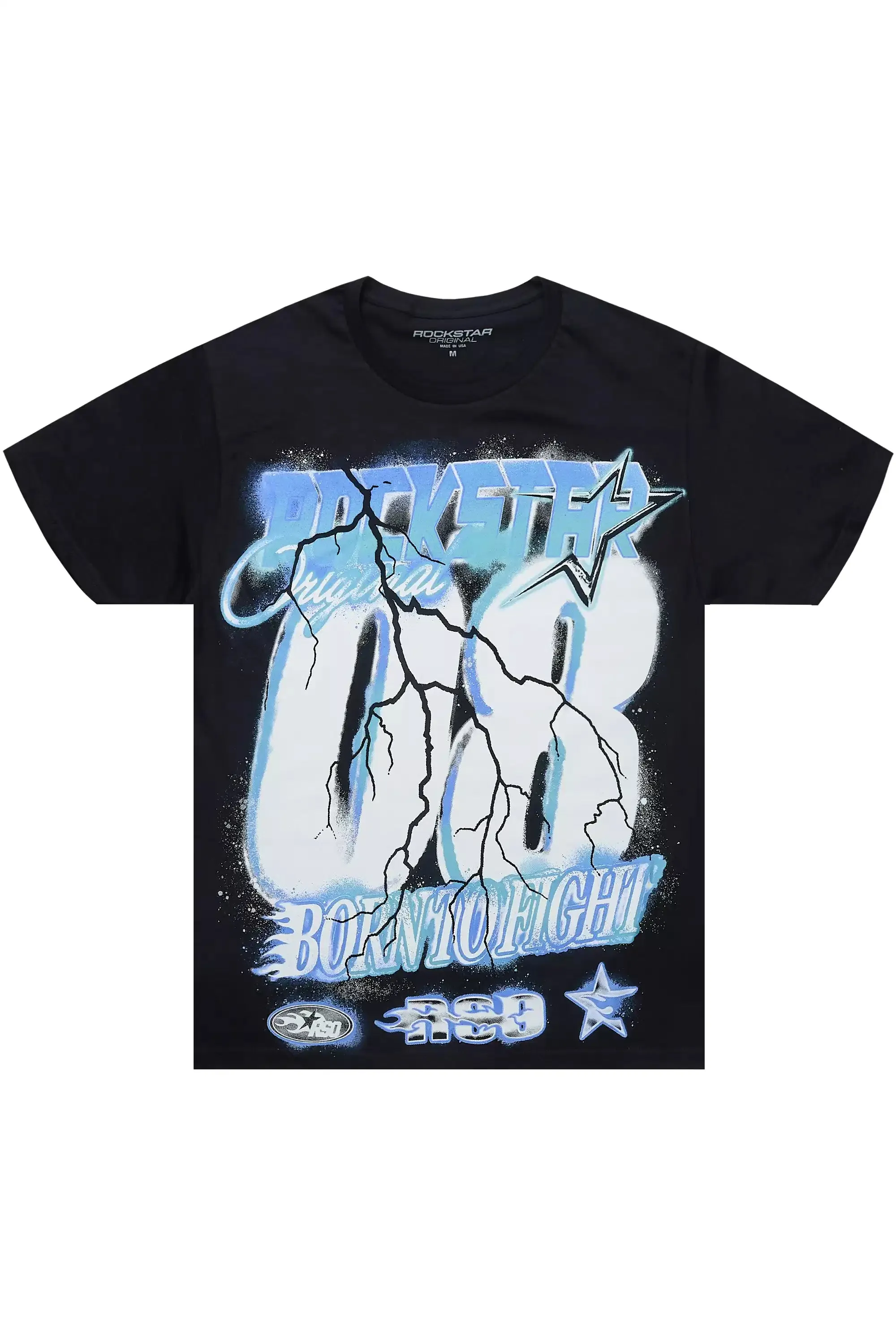 Vaelox Black/Blue Oversized Graphic T-Shirt sold by Rockstar Original