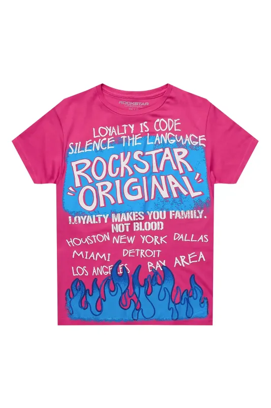 Girls Bridgette Hot Pink Graphic T-Shirt sold by Rockstar Original