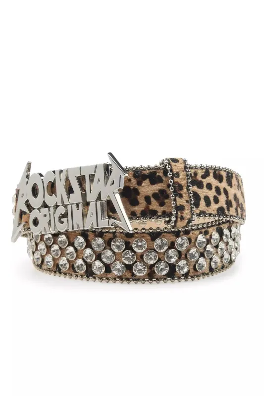 Dalia Beige Cheetah Print Rhinestone Belt sold by Rockstar Original