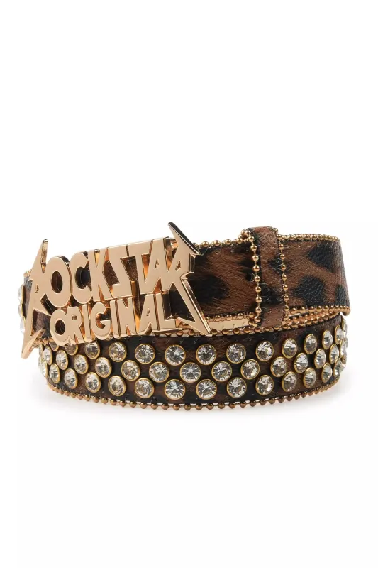 Dalia Brown Cheetah Print Rhinestone Belt sold by Rockstar Original