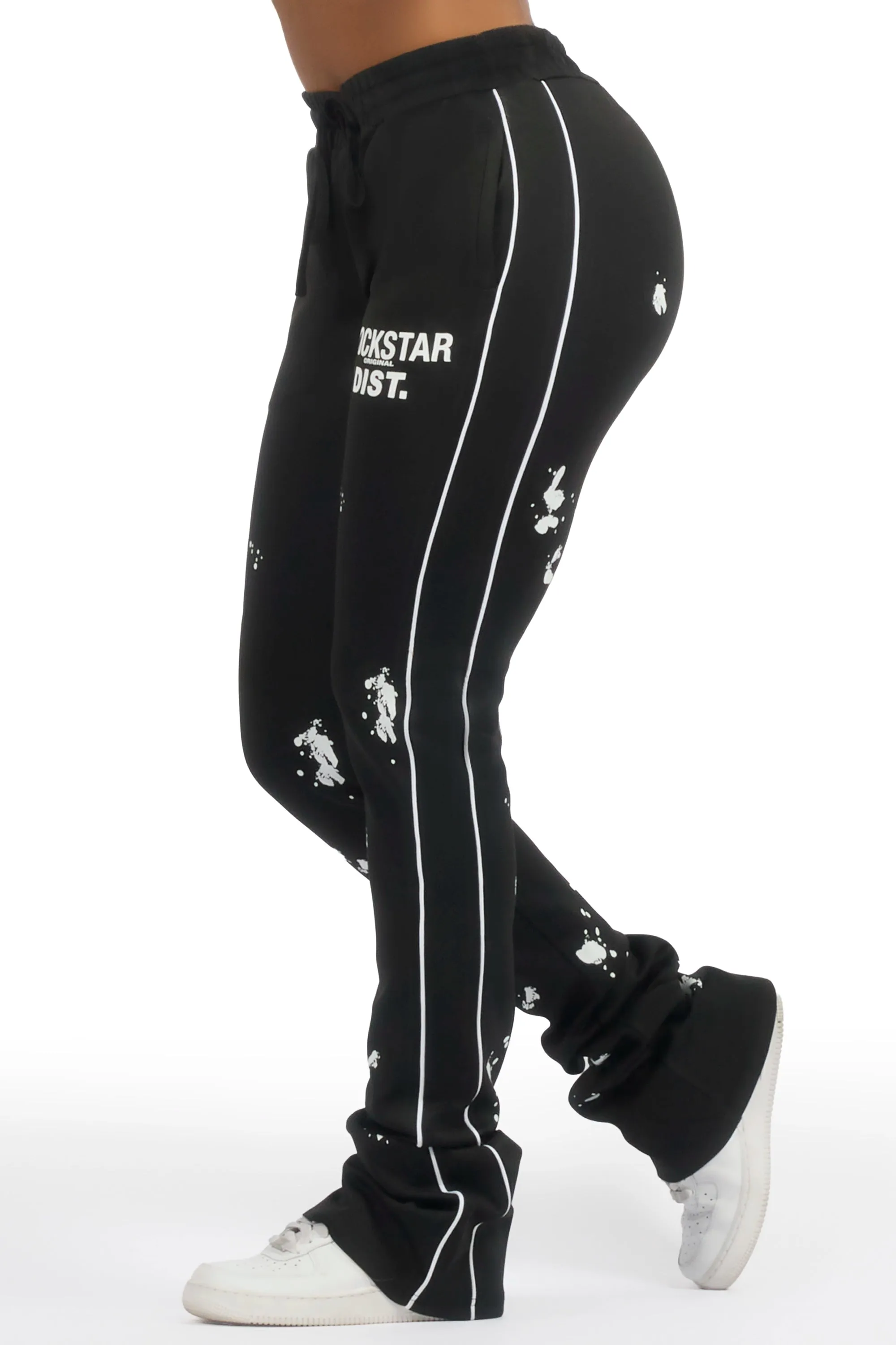 Selah Black Stacked Track Pant sold by Rockstar Original