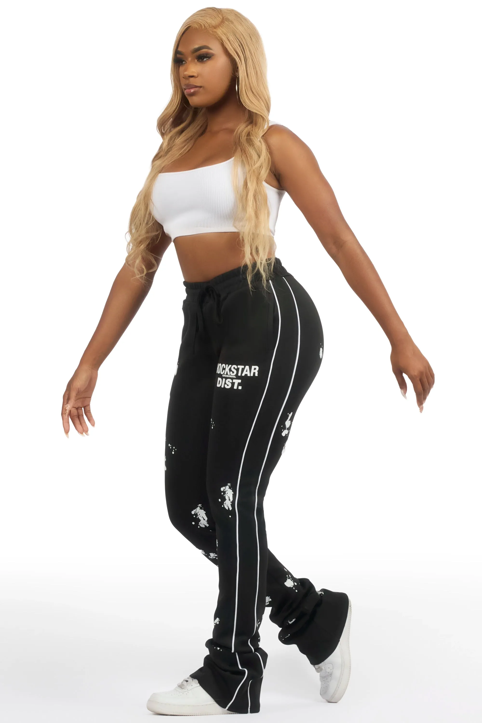 Selah Black Stacked Track Pant sold by Rockstar Original product image thumbnail 5