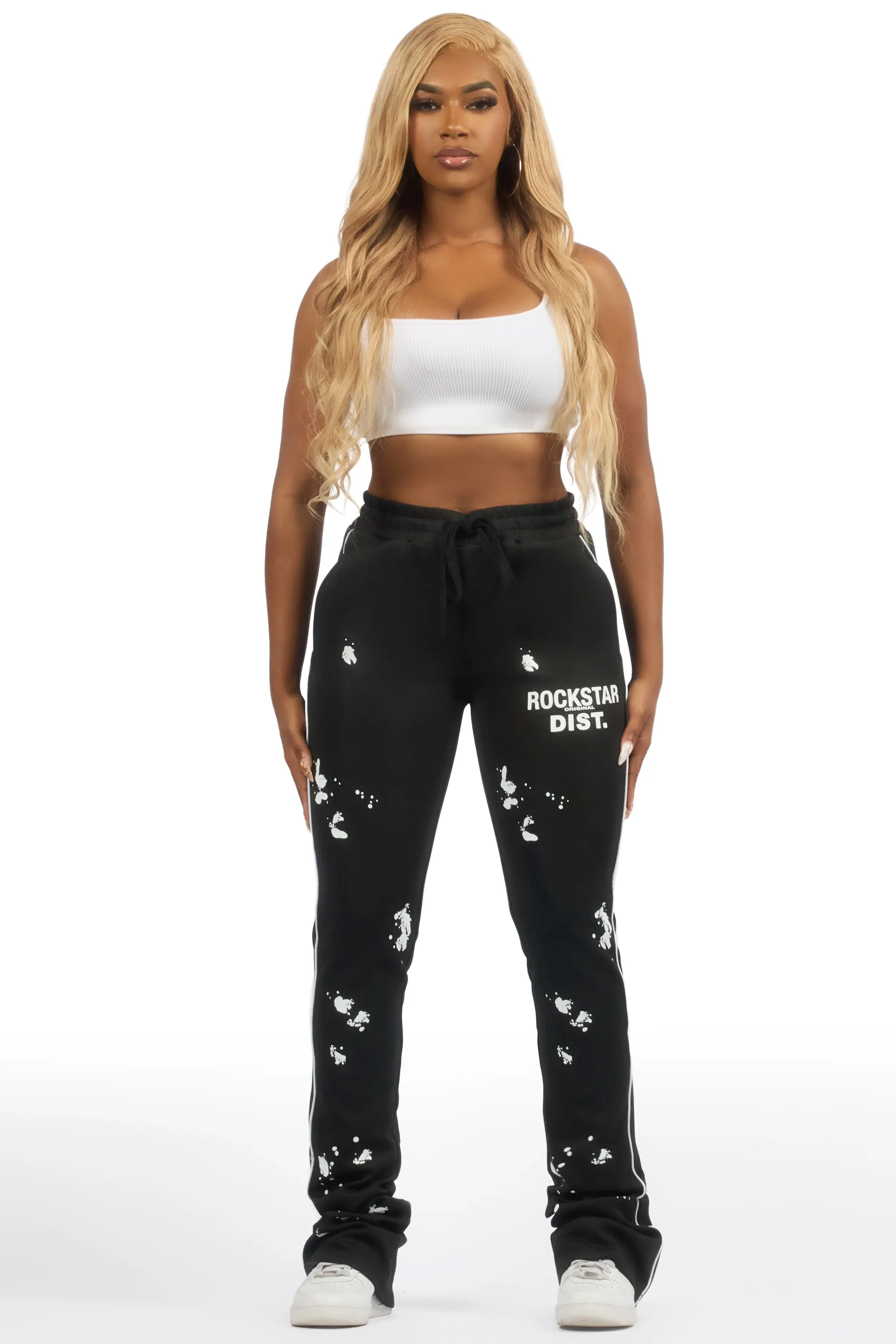 Selah Black Stacked Track Pant sold by Rockstar Original product image thumbnail 2