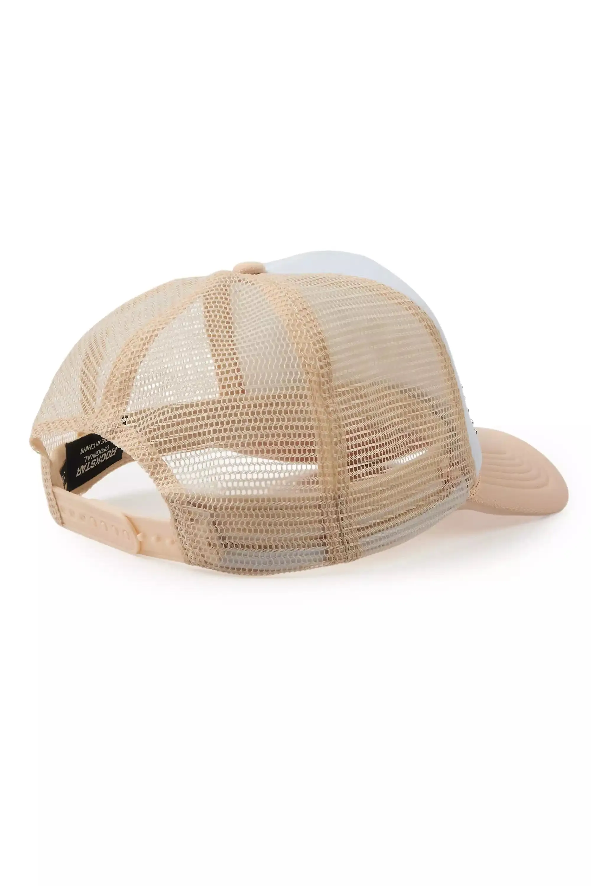 Danil White/Khaki Rhinestone Graphic Trucker Hat sold by Rockstar Original product image thumbnail 3