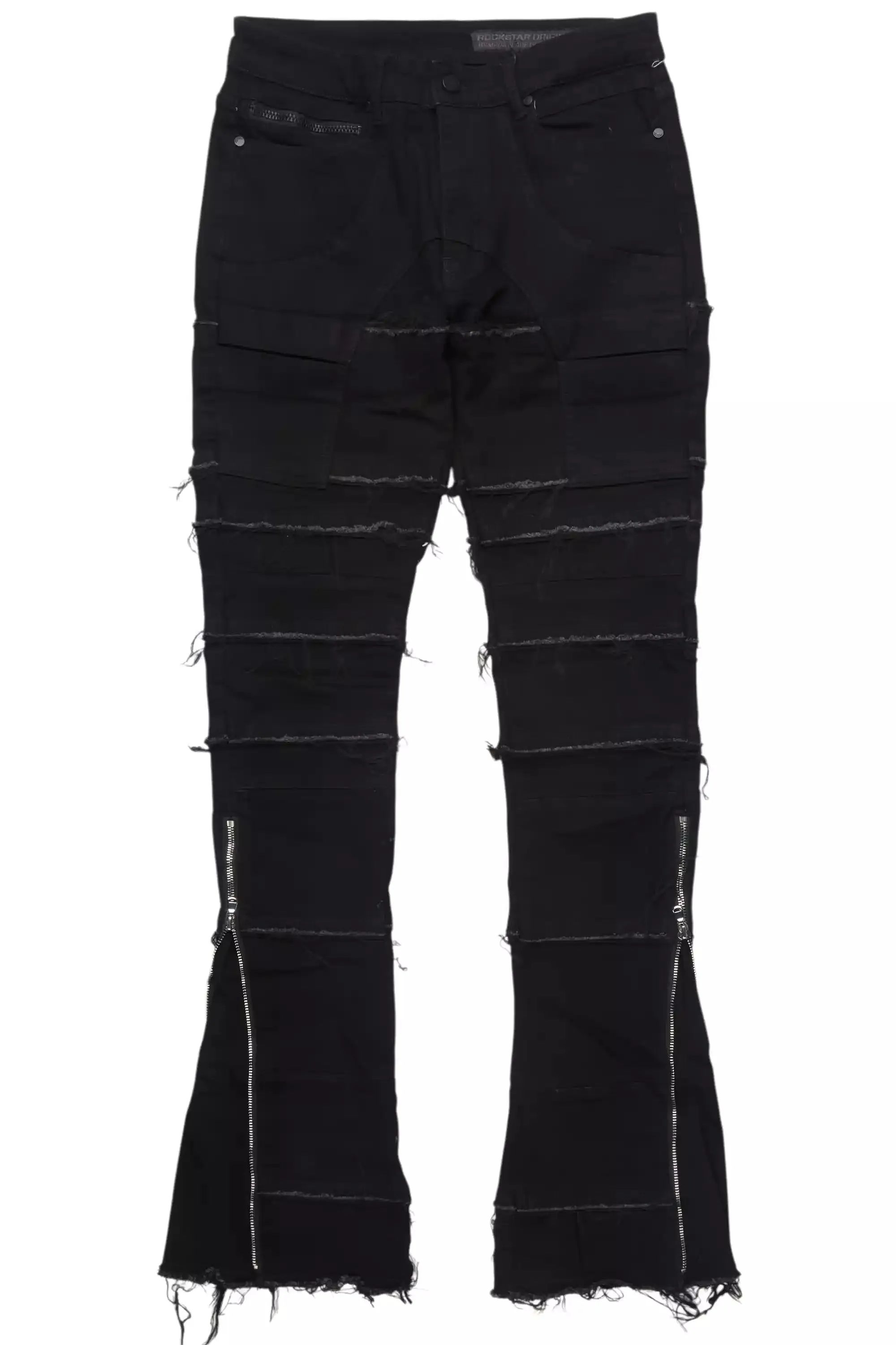 Horado Jet Black Stacked Flare Jean sold by Rockstar Original