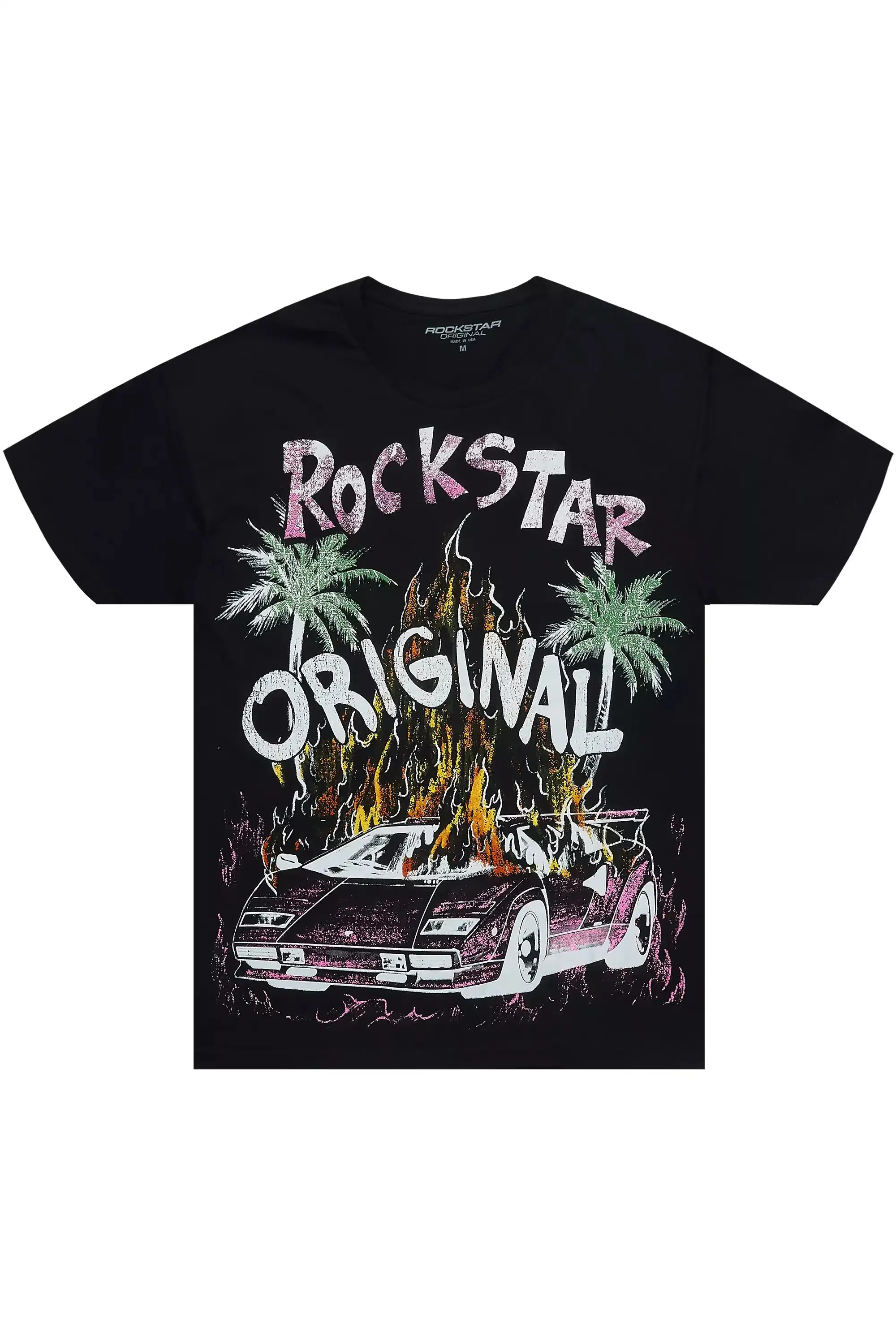 Axrian Black/Pink Oversized Graphic T-Shirt sold by Rockstar Original