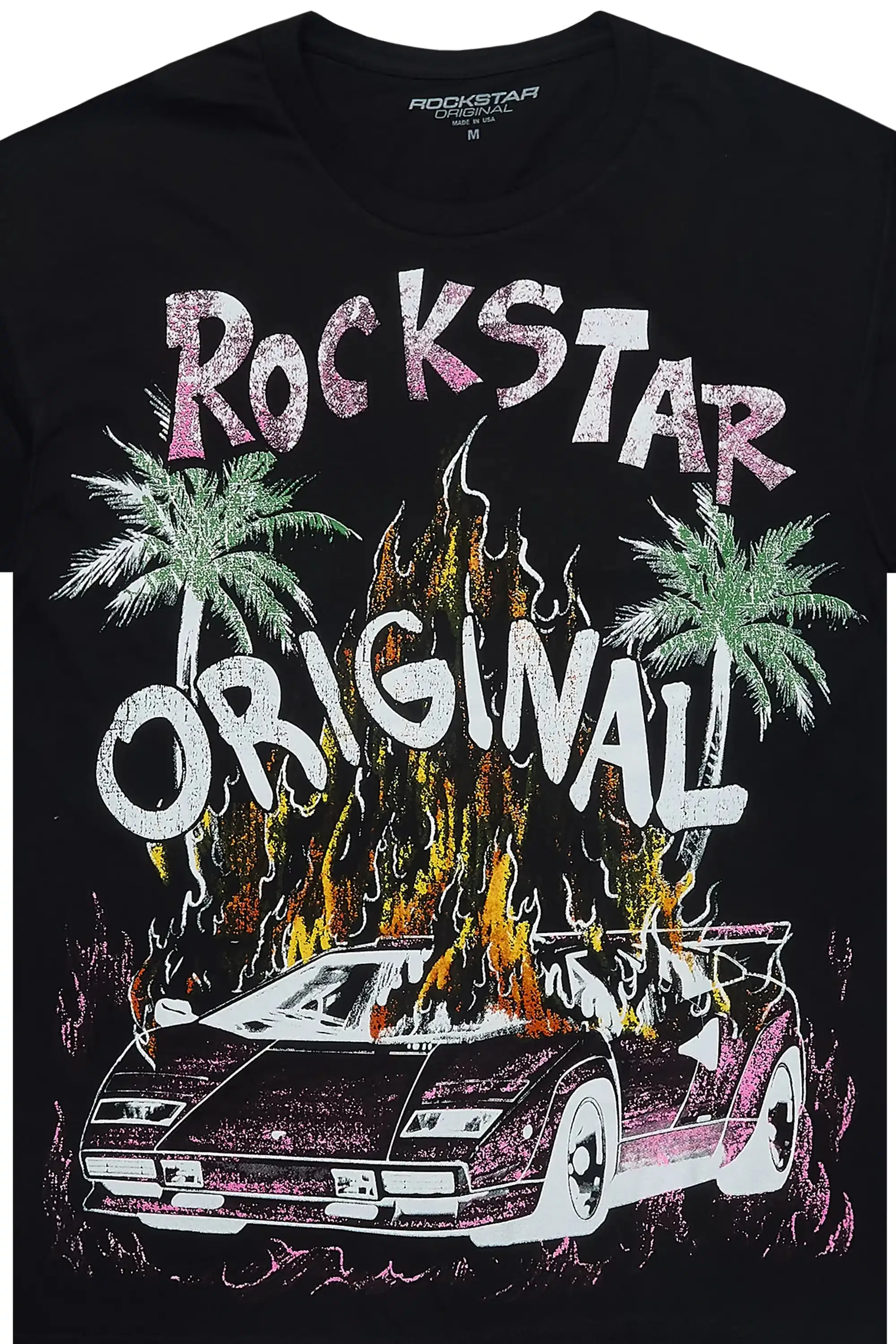 Axrian Black/Pink Oversized Graphic T-Shirt sold by Rockstar Original product image thumbnail 2