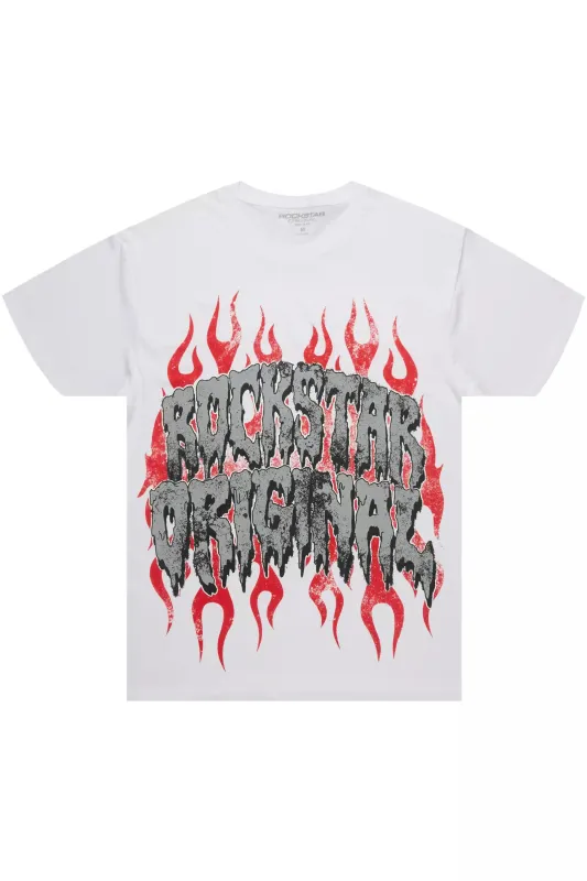 Kaelonix White Oversized Graphic T-Shirt sold by Rockstar Original