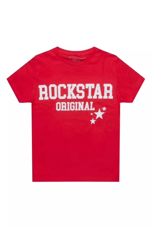 Boys Pluton Red/White Graphic T-Shirt sold by Rockstar Original