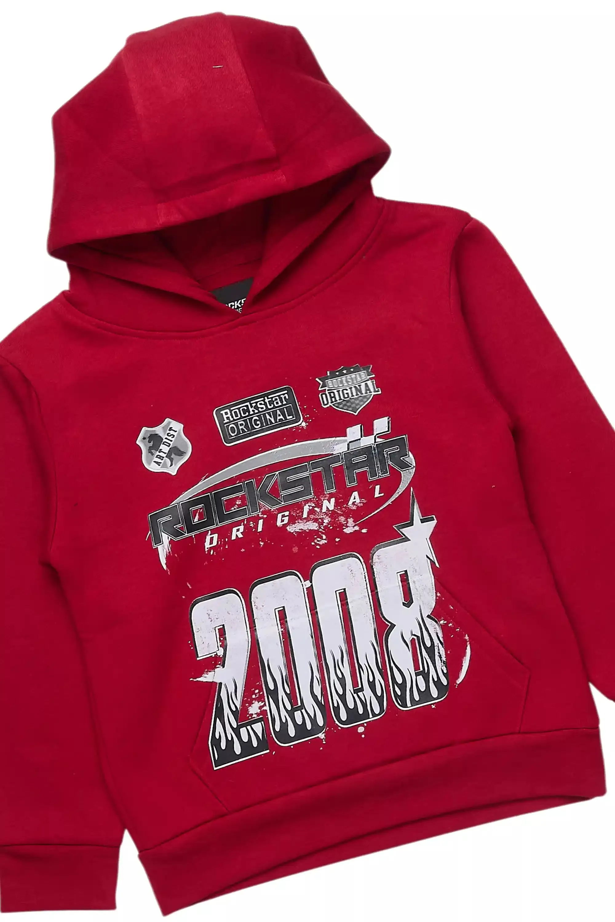 Boys Amos Burgundy Hoodie Short Set sold by Rockstar Original product image thumbnail 2