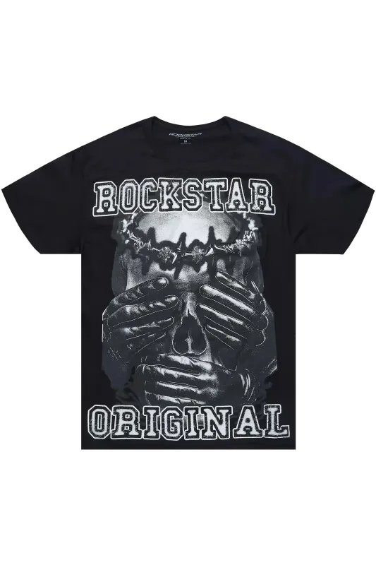Eden Black Oversized Graphic T-Shirt sold by Rockstar Original