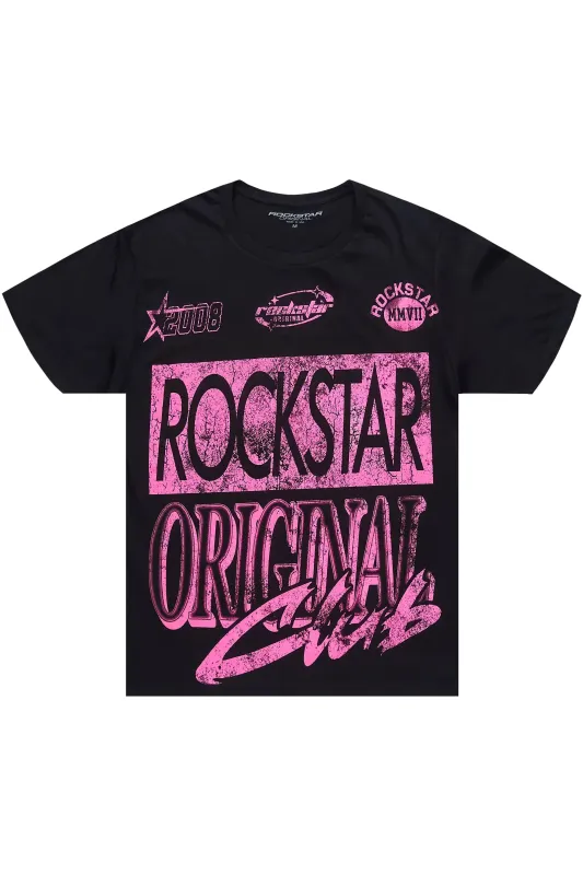 Tiffiany Black/Pink Oversized T-Shirt sold by Rockstar Original