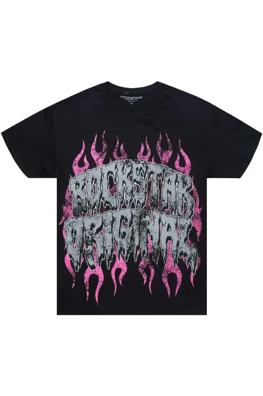 Trinia Black Oversized T-Shirt sold by Rockstar Original