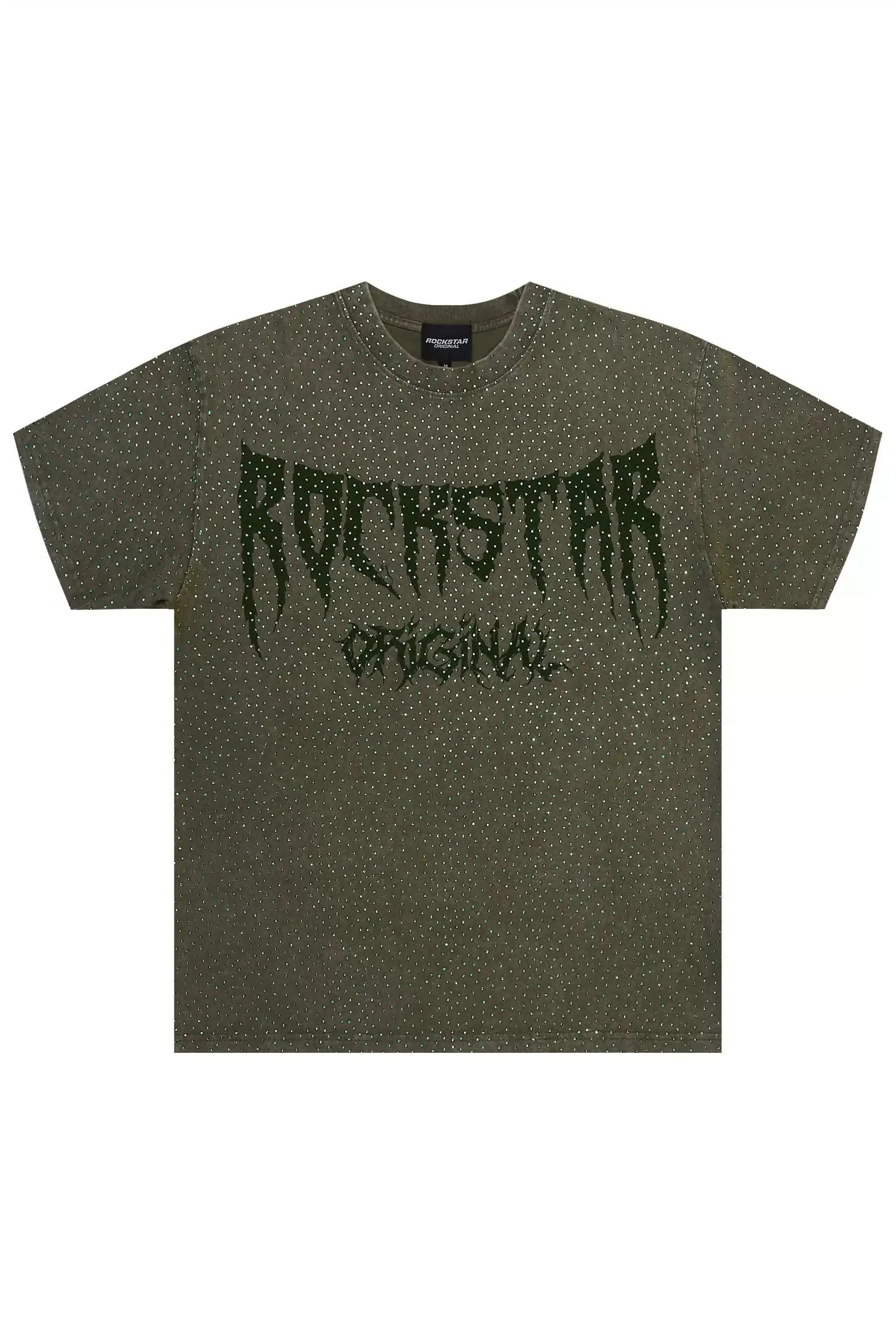 Andreas Olive Rhinestone T-Shirt sold by Rockstar Original