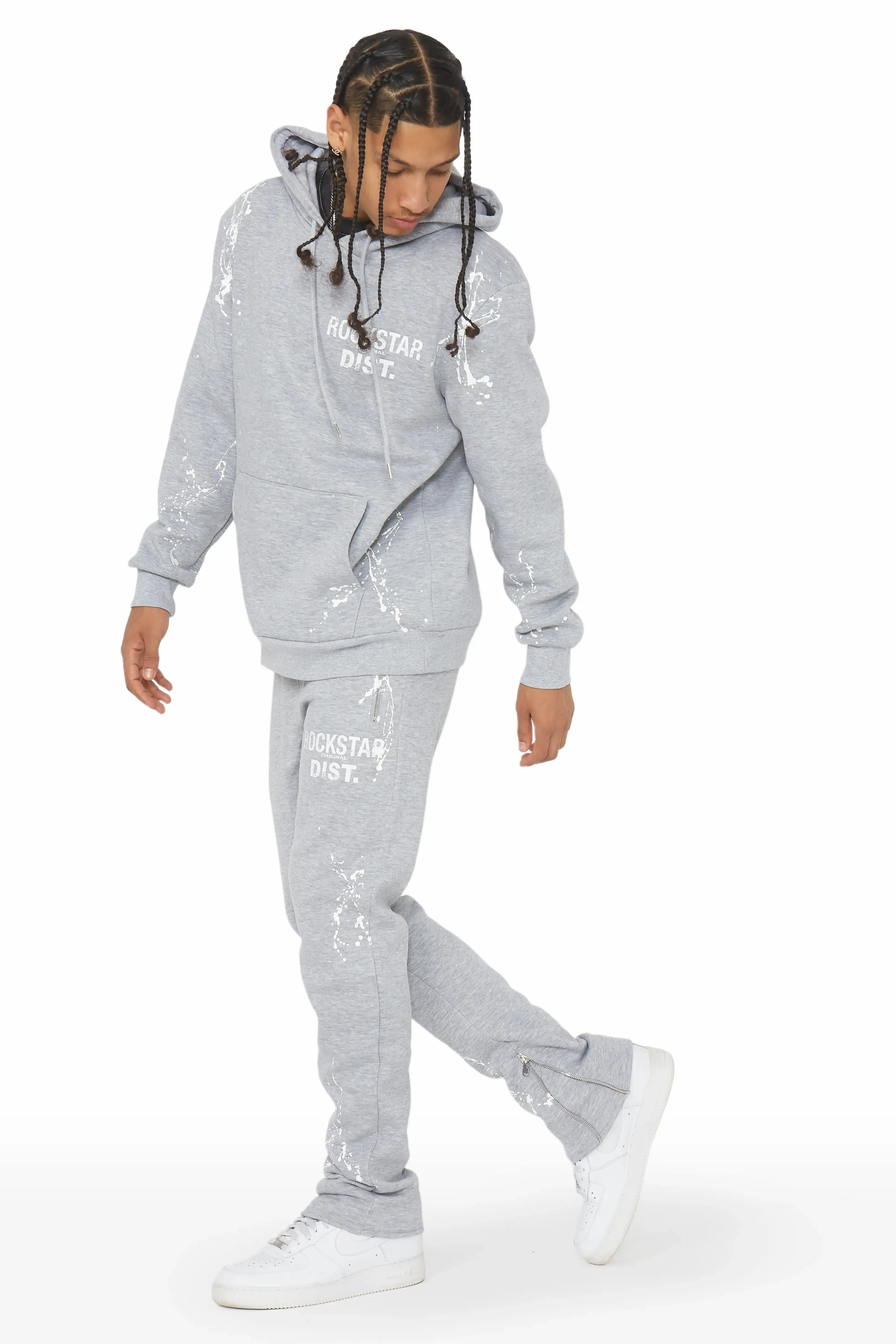 Reece Heather Grey Slim Fit Track Set sold by Rockstar Original product image thumbnail 3
