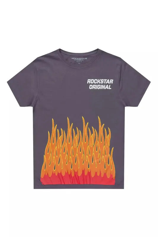 Boys Roeland Denim Blue Graphic T-Shirt sold by Rockstar Original