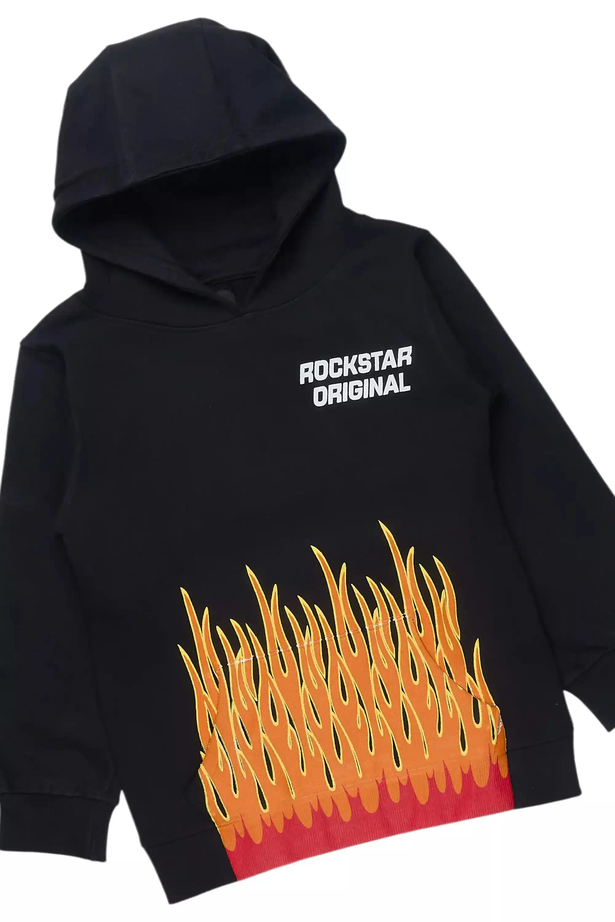 Boys Roeland Black/Red Stacked Flare Pant Set sold by Rockstar Original product image thumbnail 2