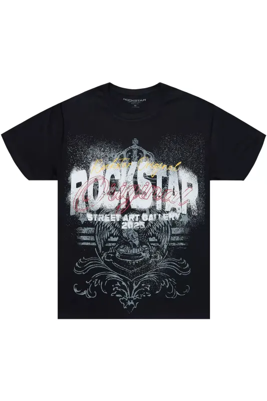 Irix Black Oversized Graphic T-Shirt sold by Rockstar Original