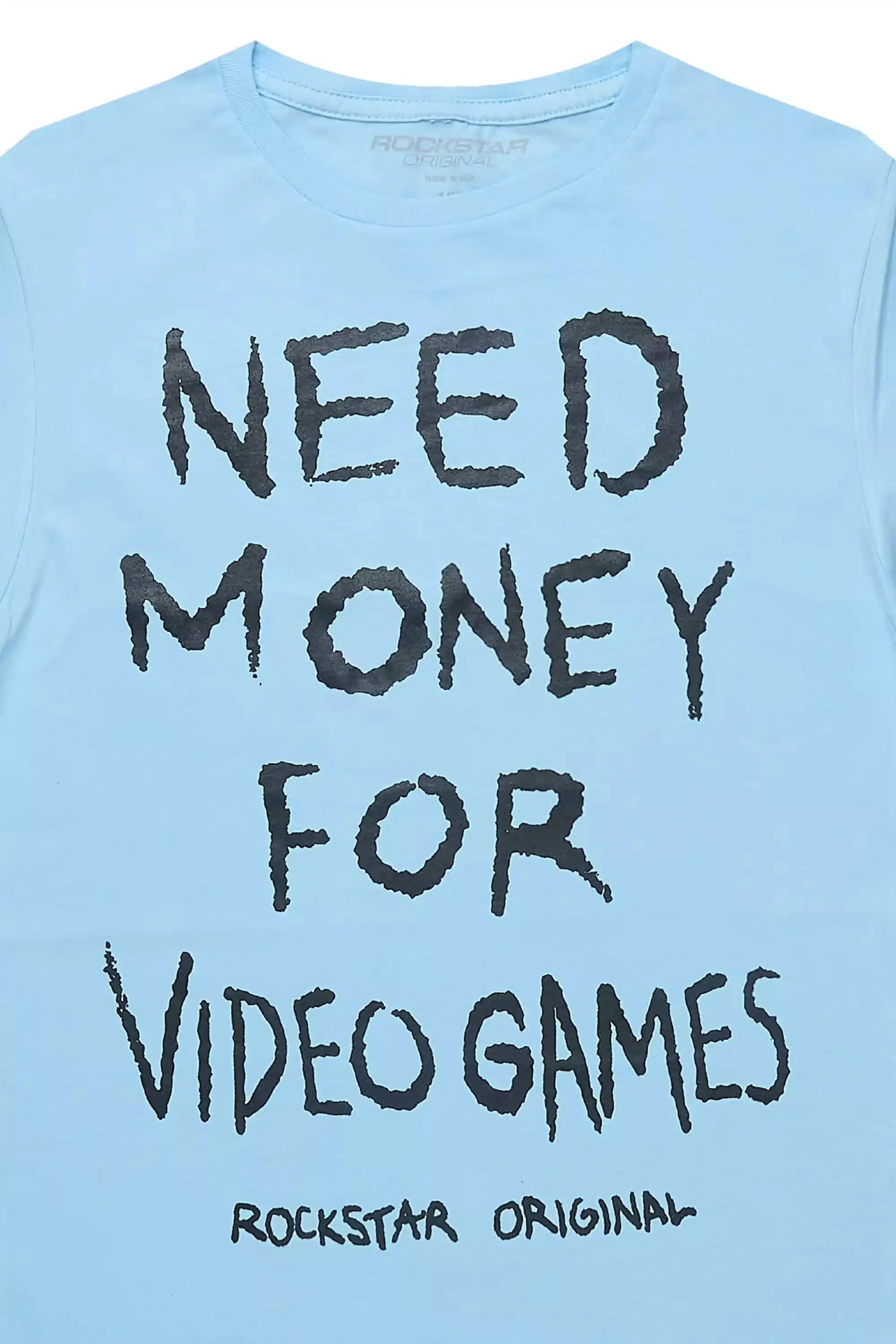 Boys M4 Video Games Sky Blue/Black Graphic T-Shirt sold by Rockstar Original product image thumbnail 2