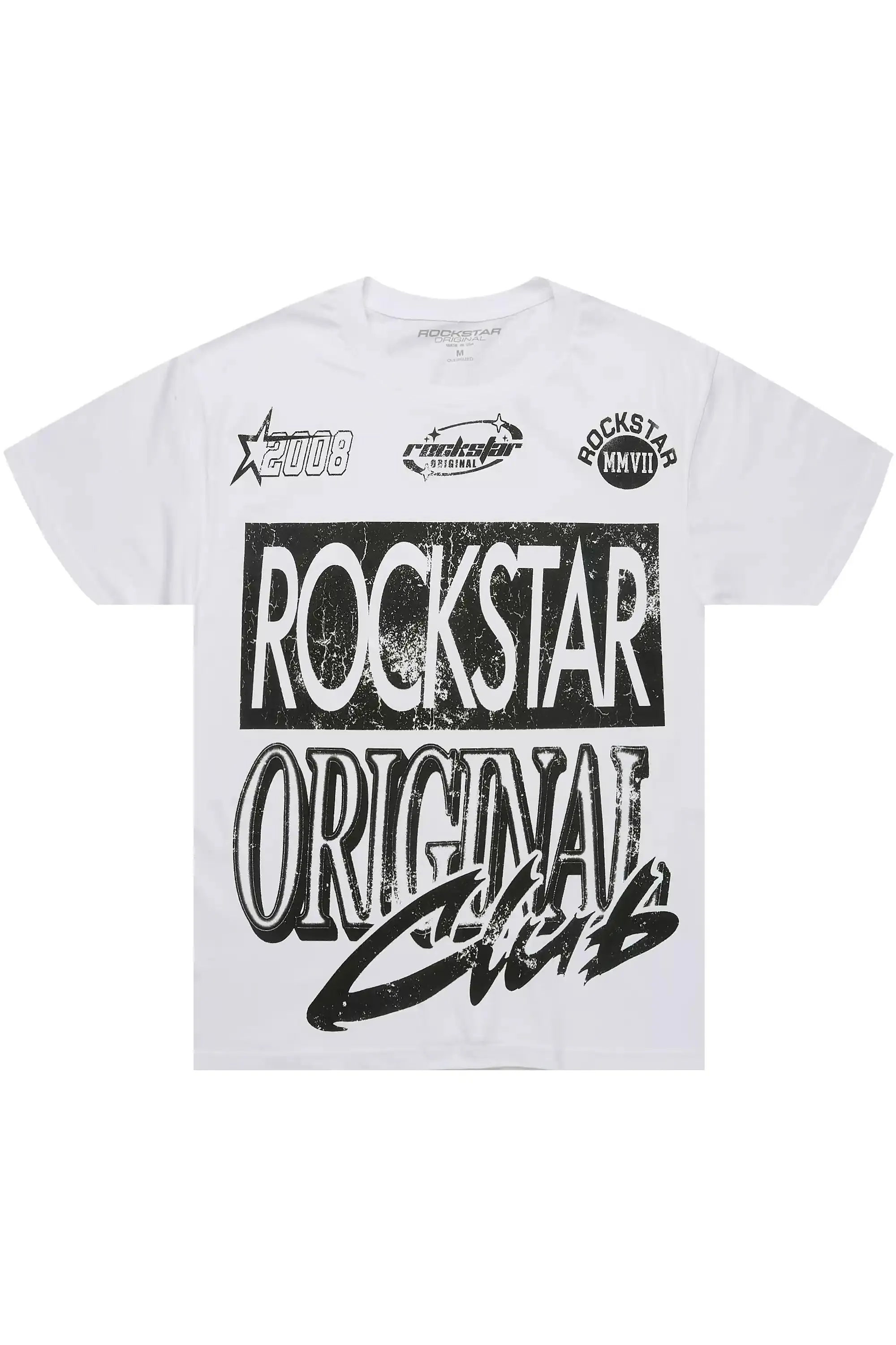 Rylok White/Black Oversized Graphic T-Shirt sold by Rockstar Original