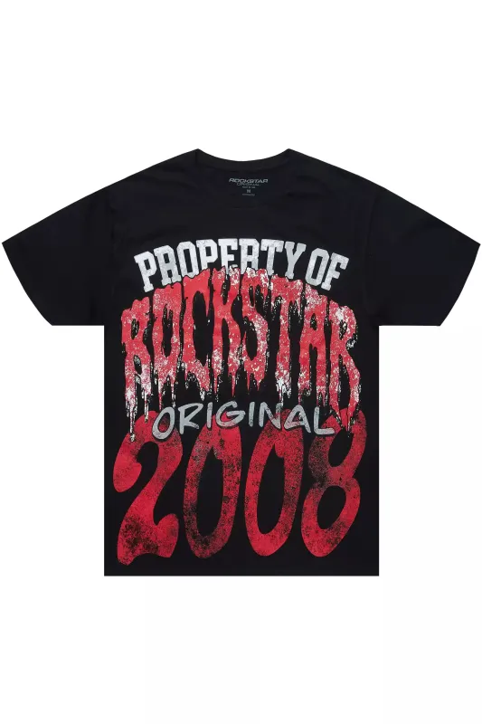 Raezion Black/Red Oversized Graphic T-Shirt sold by Rockstar Original