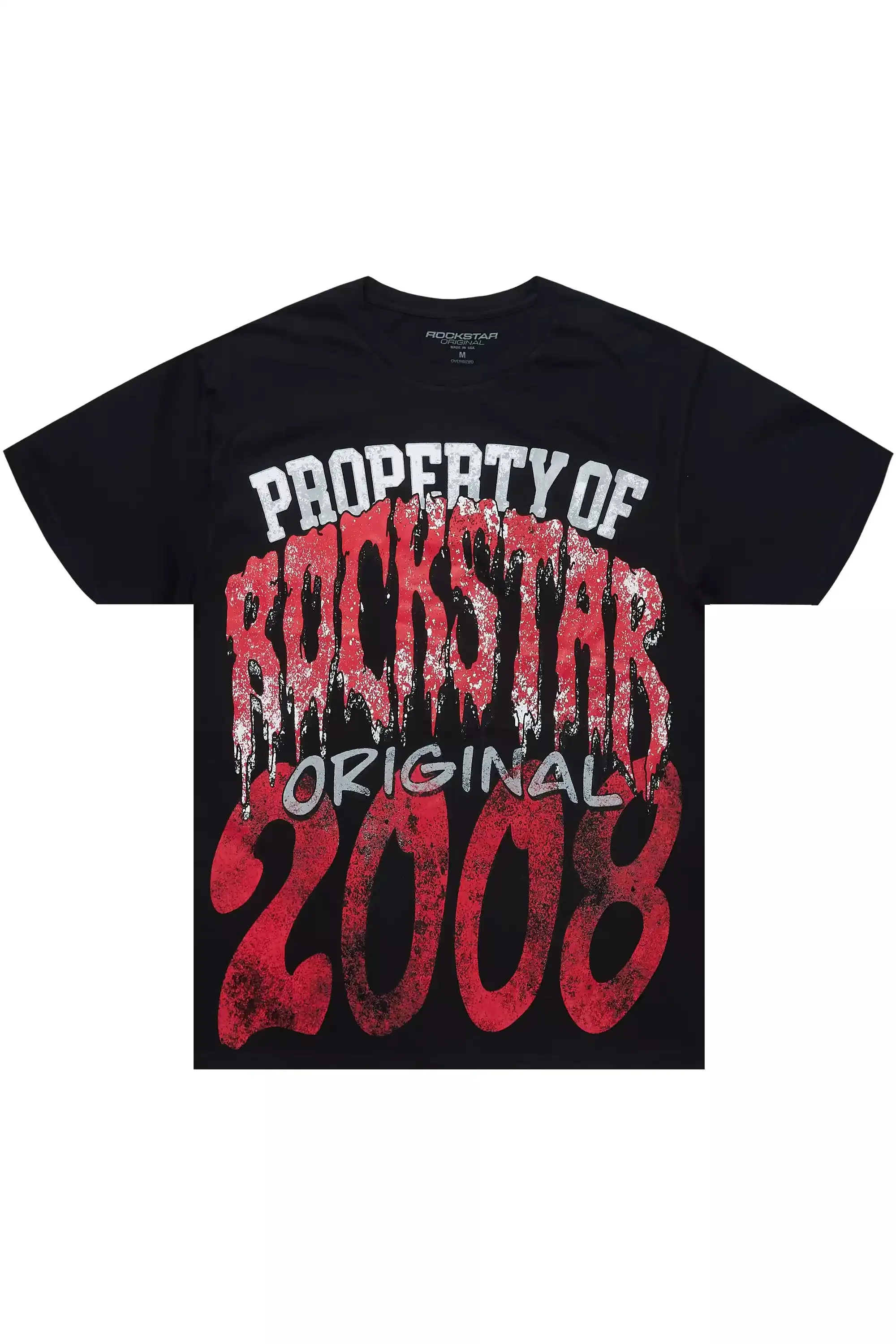 Raezion Black/Red Oversized Graphic T-Shirt sold by Rockstar Original
