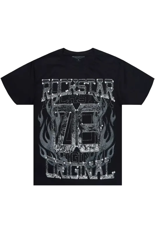 Veyene Black/Grey Oversized Graphic T-Shirt sold by Rockstar Original