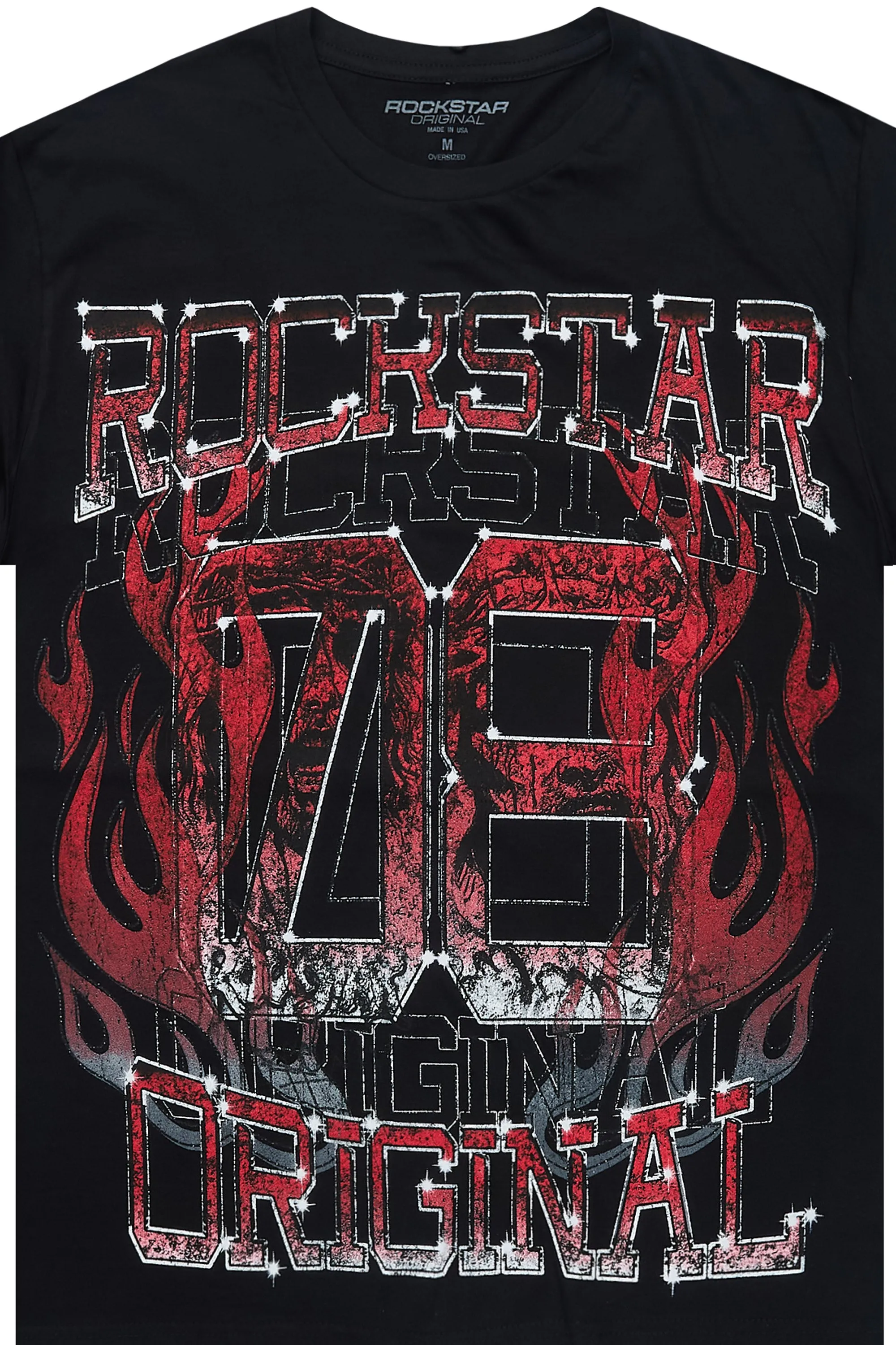 Veyene Black/Red Oversized Graphic T-Shirt sold by Rockstar Original product image thumbnail 2
