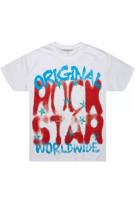 Xaerys White/Red Oversized Graphic T-Shirt sold by Rockstar Original