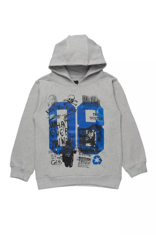 Boys Beau Grey/Blue Graphic Hoodie sold by Rockstar Original