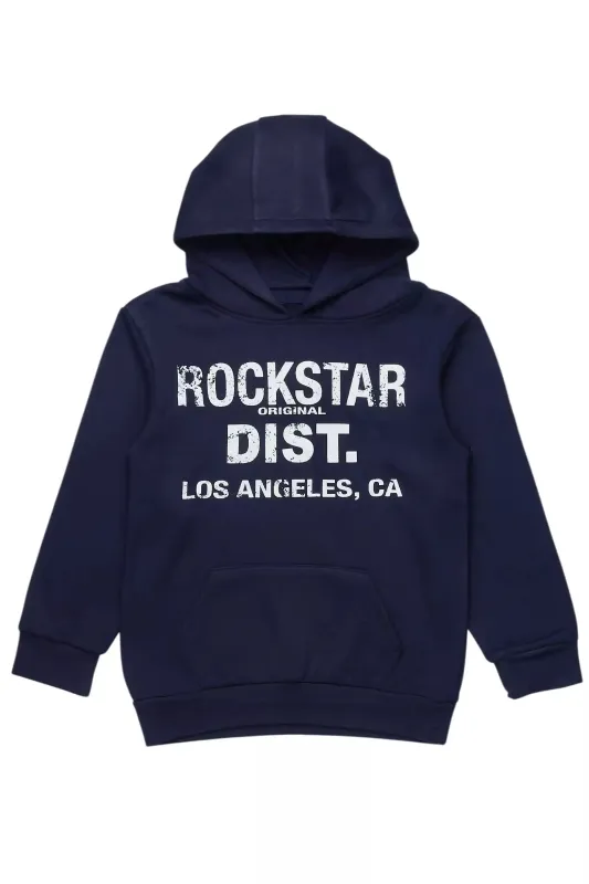 Boys Koen Navy/White Graphic Hoodie sold by Rockstar Original