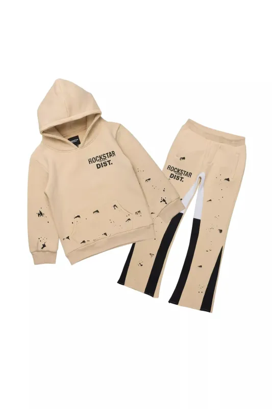 Boys Raffer Tan/Black Stacked Flare Track Set sold by Rockstar Original