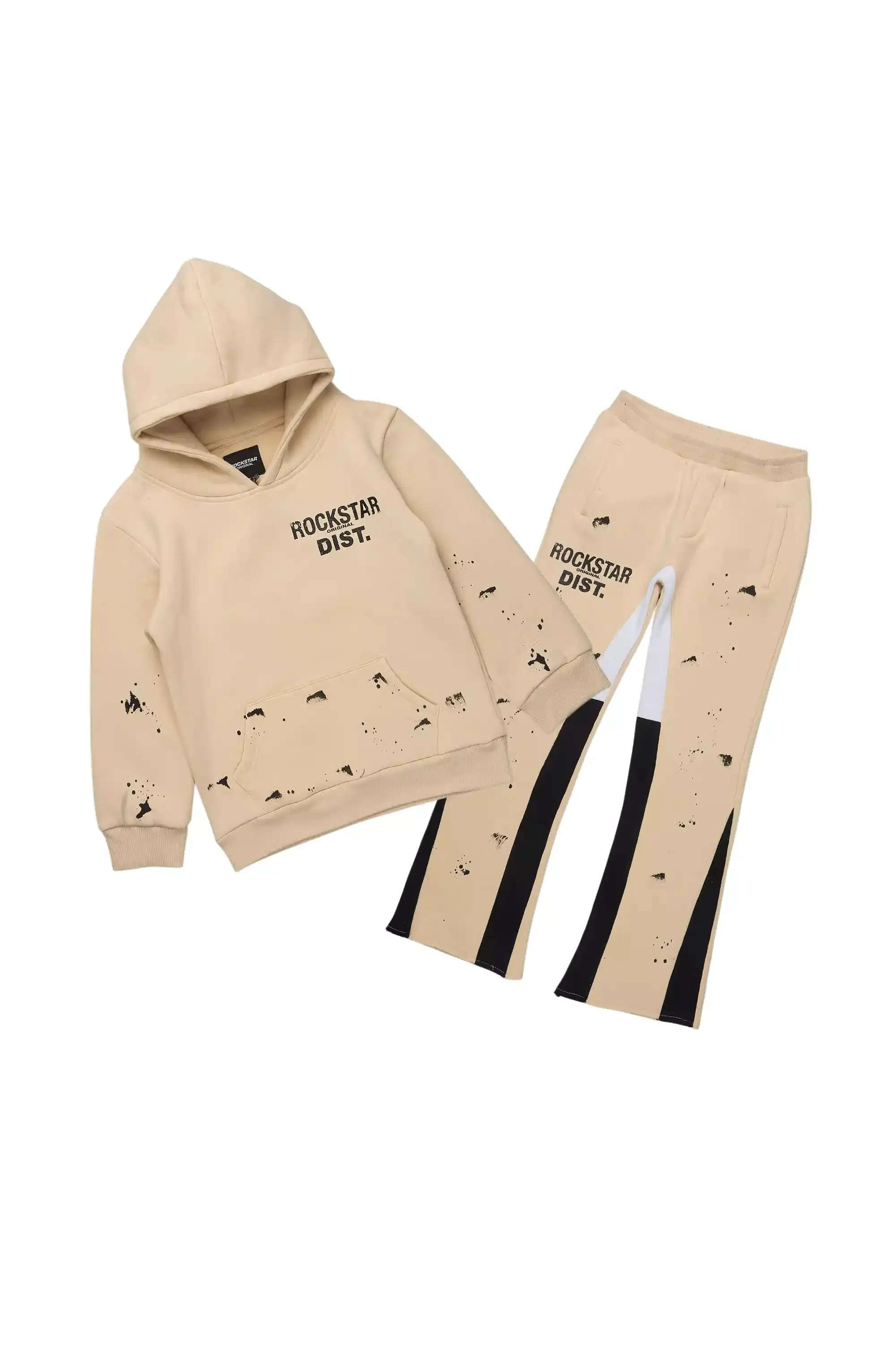 Boys Raffer Tan/Black Stacked Flare Track Set sold by Rockstar Original