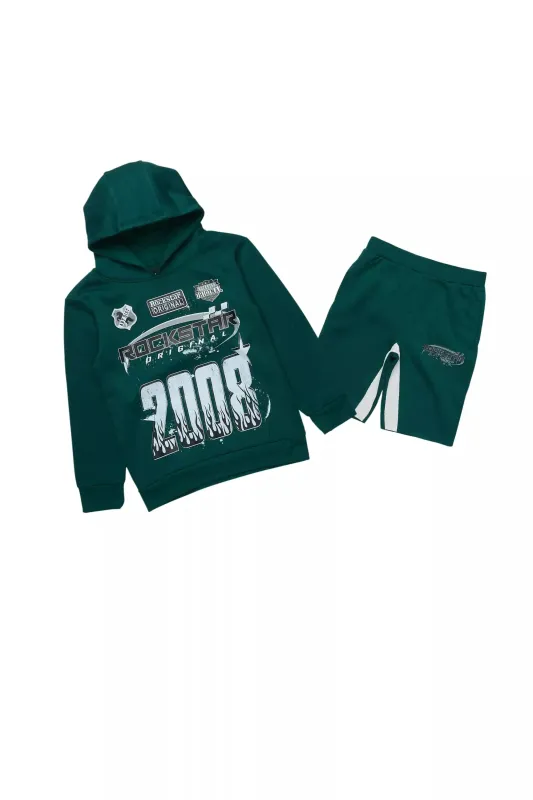 Boys Amos Dark Green Hoodie Short Set sold by Rockstar Original