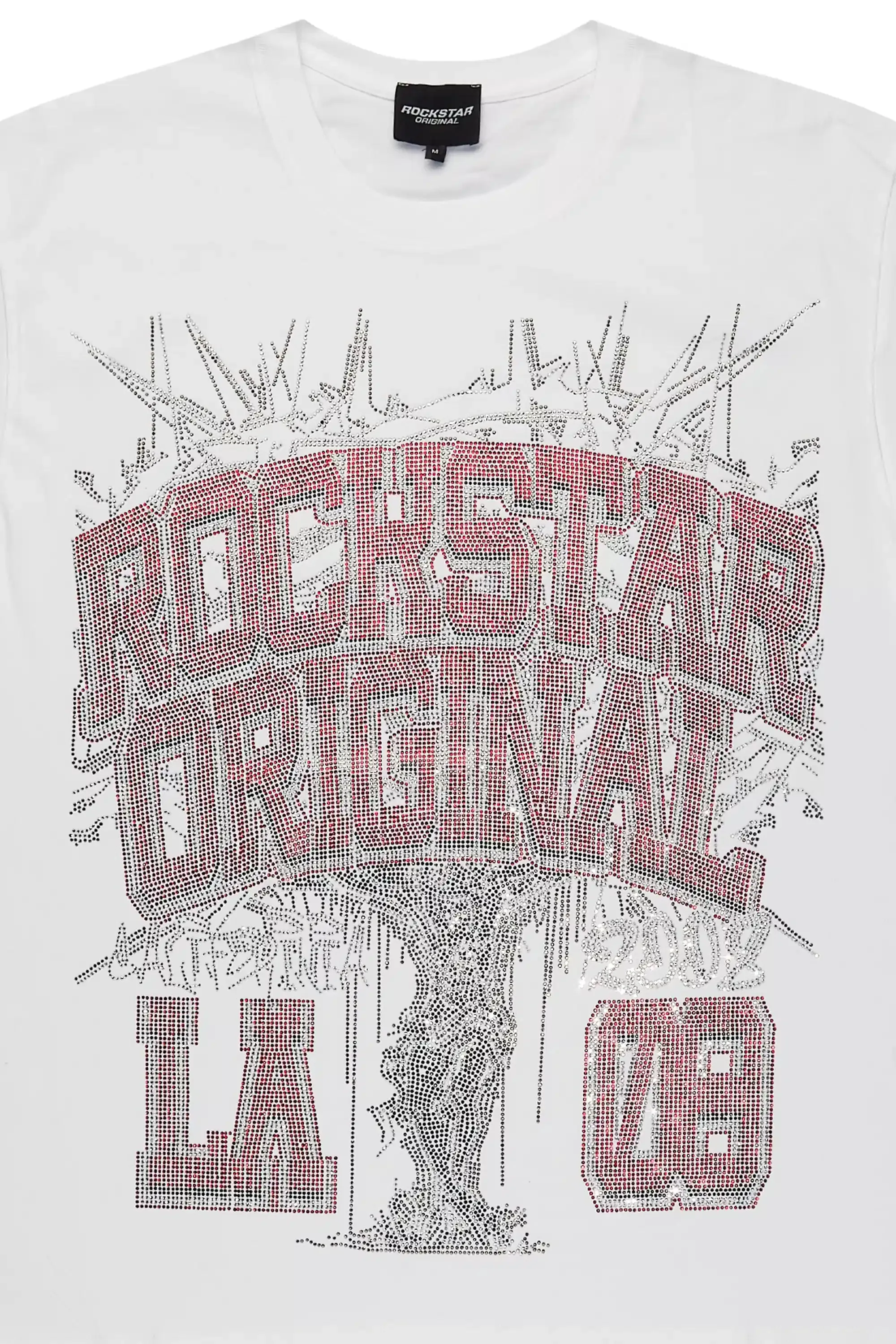Oryn White Graphic Rhinestone T-Shirt sold by Rockstar Original product image thumbnail 2