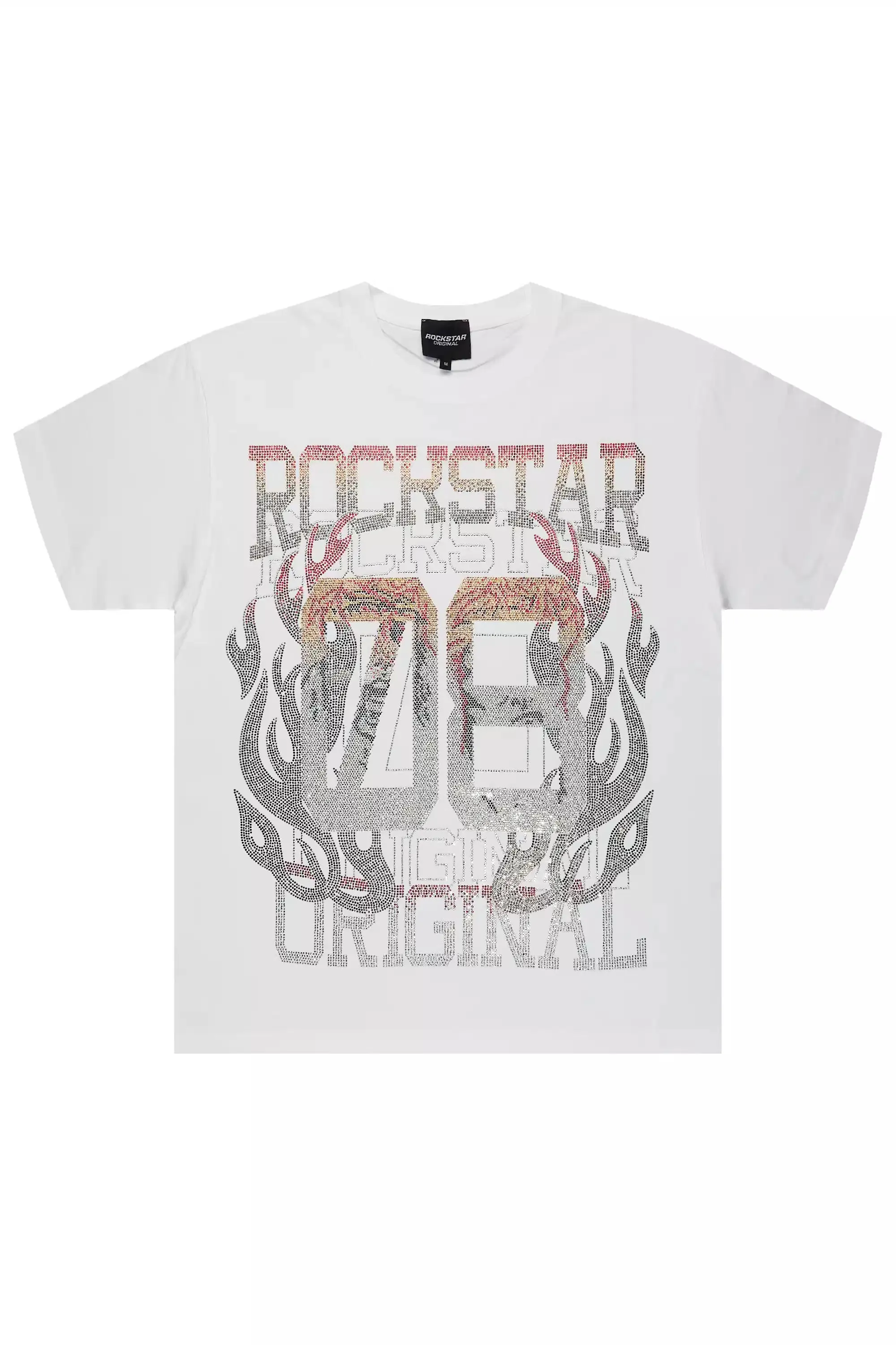 Veyene White Graphic Rhinestone T-Shirt sold by Rockstar Original