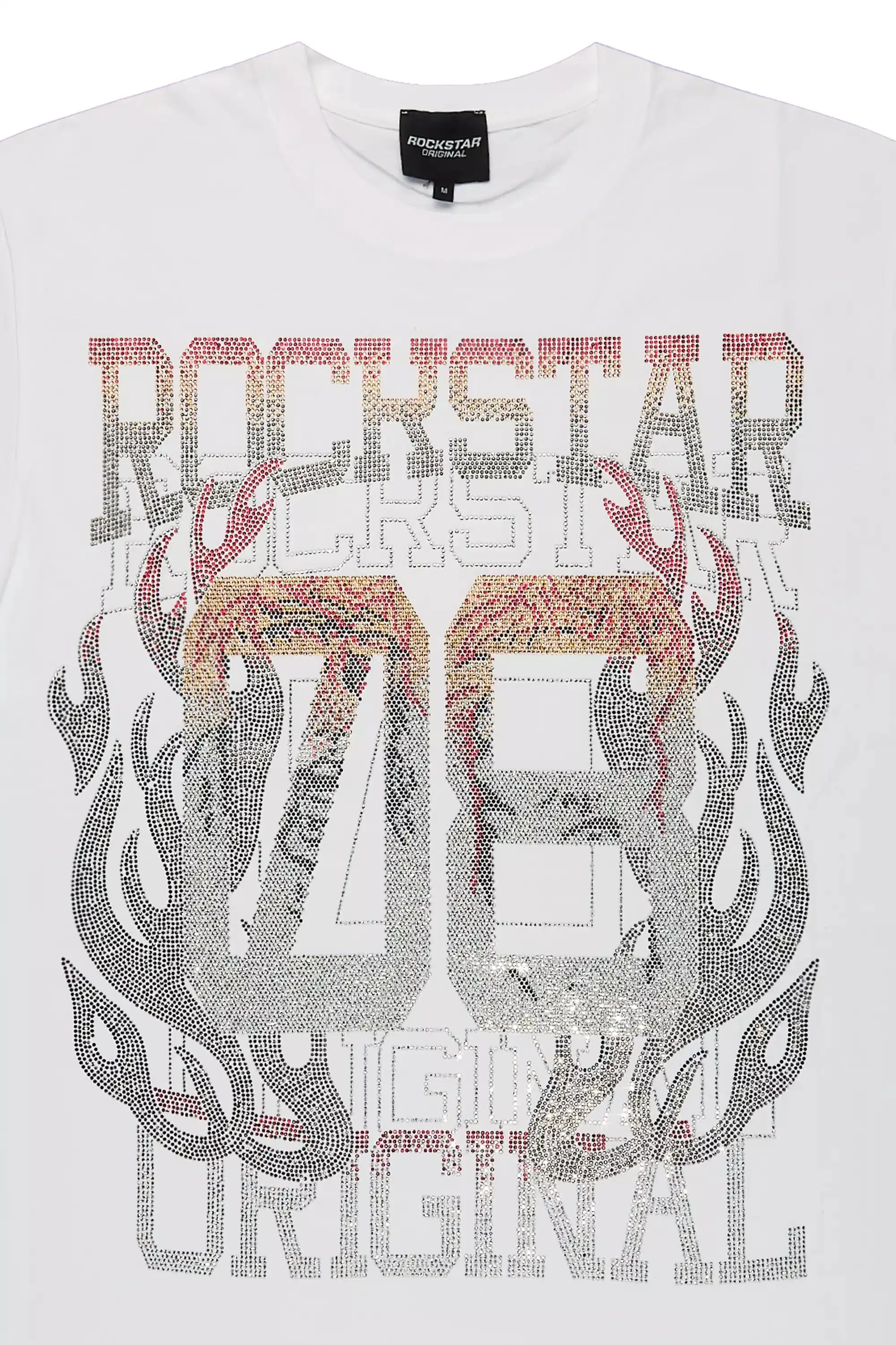 Veyene White Graphic Rhinestone T-Shirt sold by Rockstar Original product image thumbnail 2