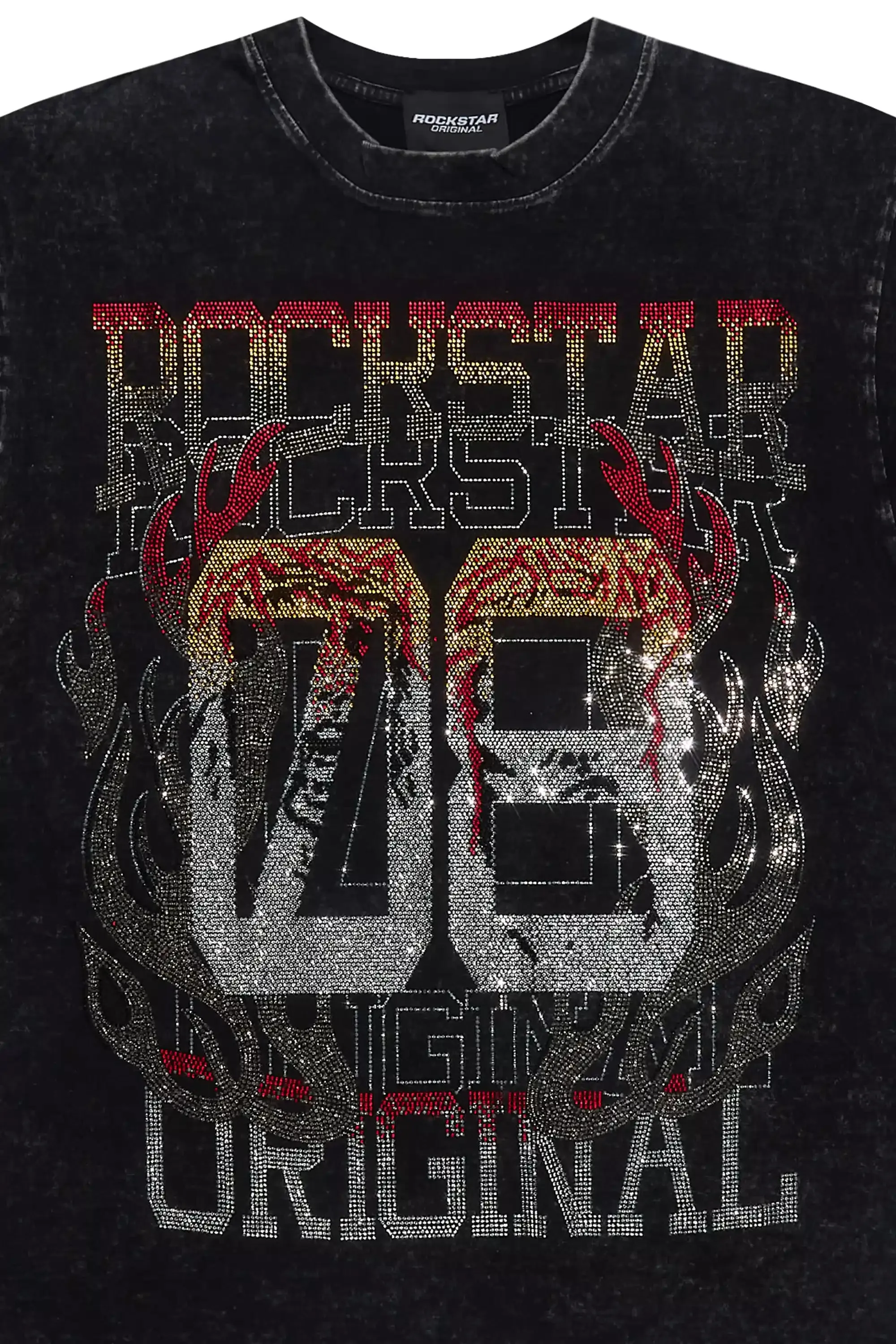 Veyene Black Graphic Rhinestone T-Shirt sold by Rockstar Original product image thumbnail 2