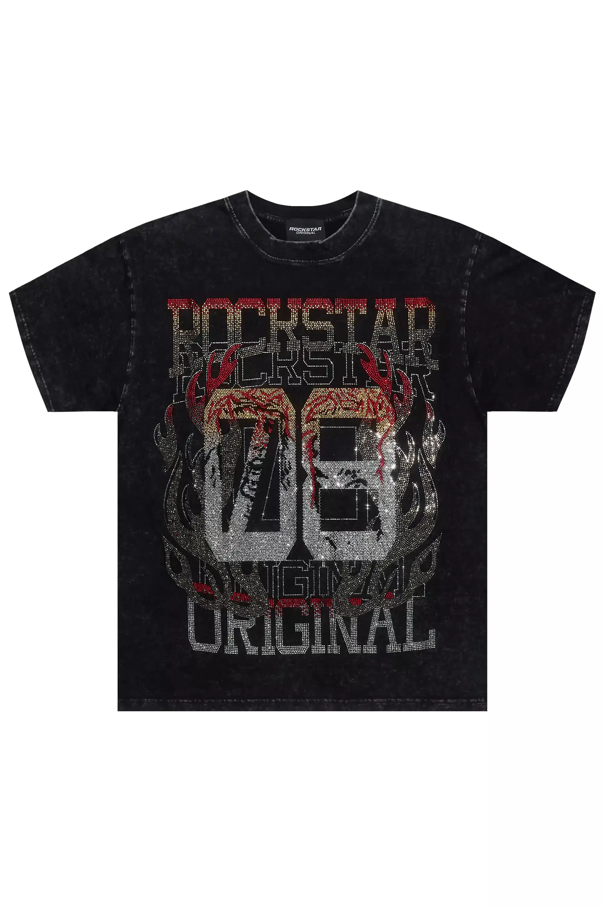 Veyene Black Graphic Rhinestone T-Shirt sold by Rockstar Original