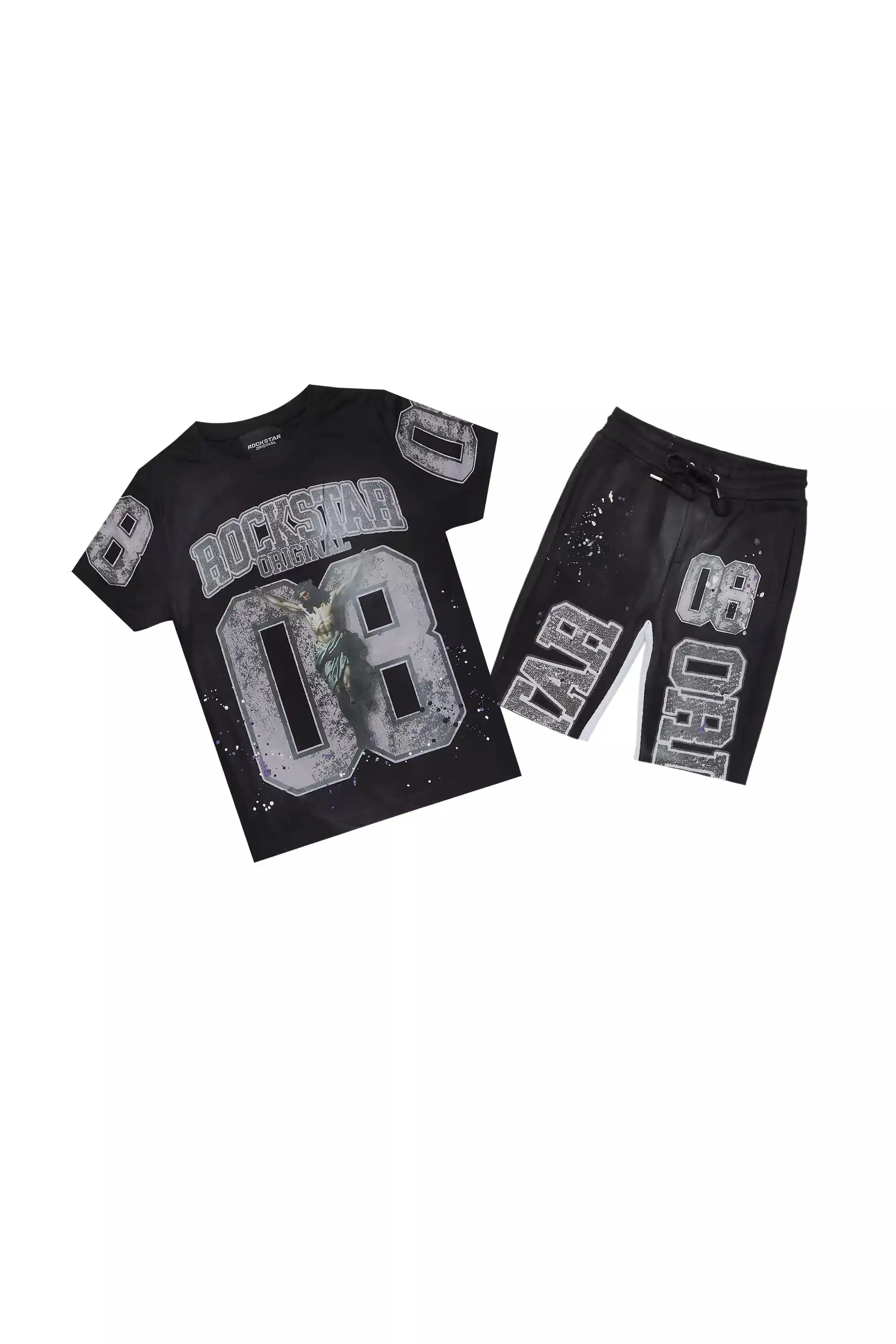Boys Fields Black/White T-Shirt/Short Set sold by Rockstar Original