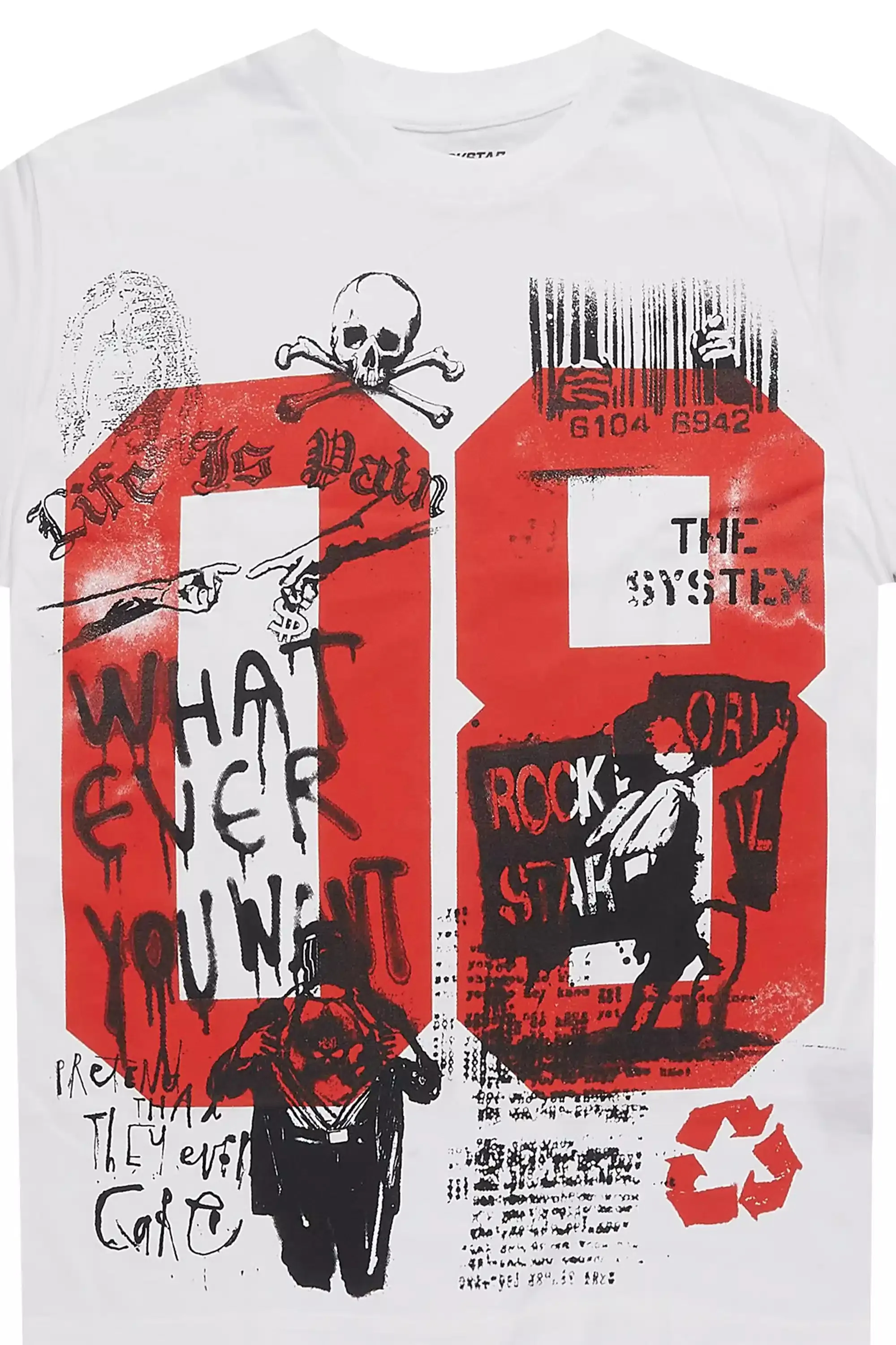 Girls Kammy White/Red Graphic T-Shirt sold by Rockstar Original product image thumbnail 2