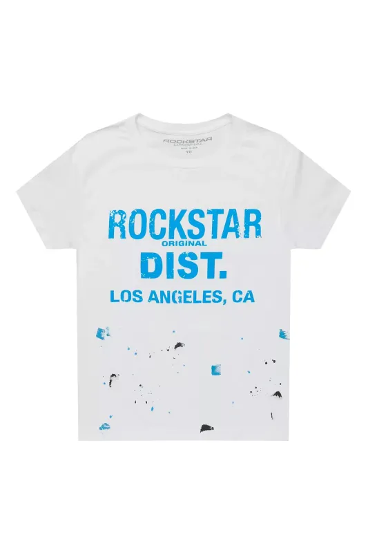 Boys Scottie White/Blue Graphic T-Shirt sold by Rockstar Original