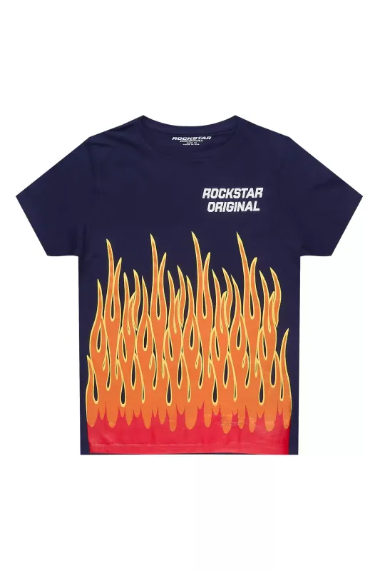 Boys Roeland Navy/Red Graphic T-Shirt sold by Rockstar Original