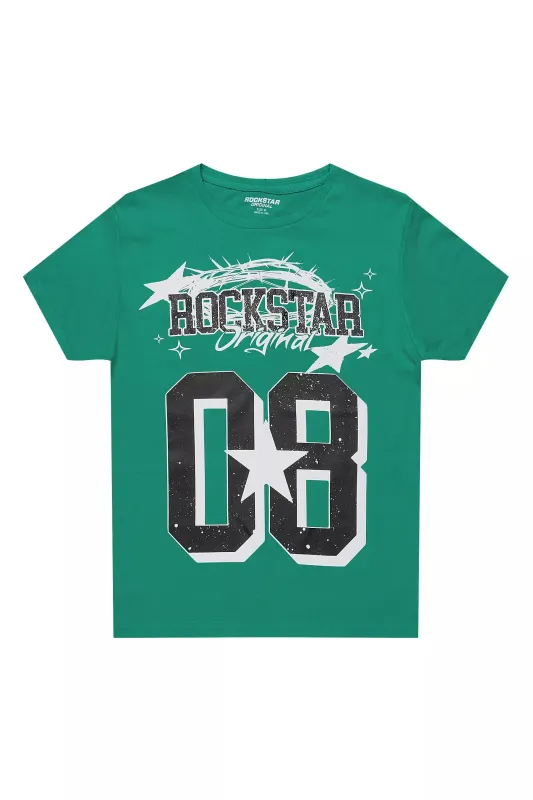 Boys Allstar Green/White Graphic T-Shirt made by Rockstar Original