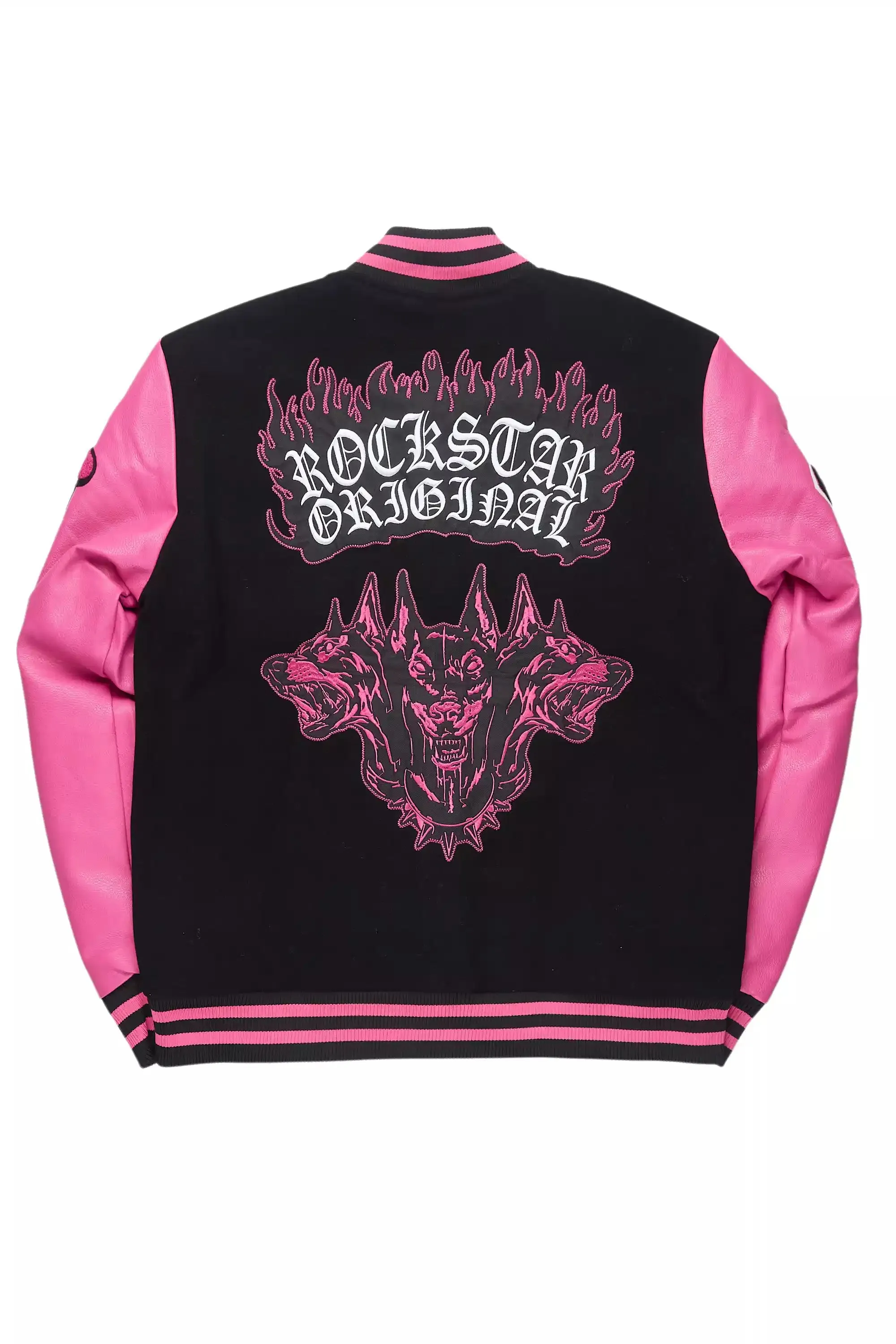 Leslaw Pink/Black Varsity Jacket sold by Rockstar Original product image thumbnail 4