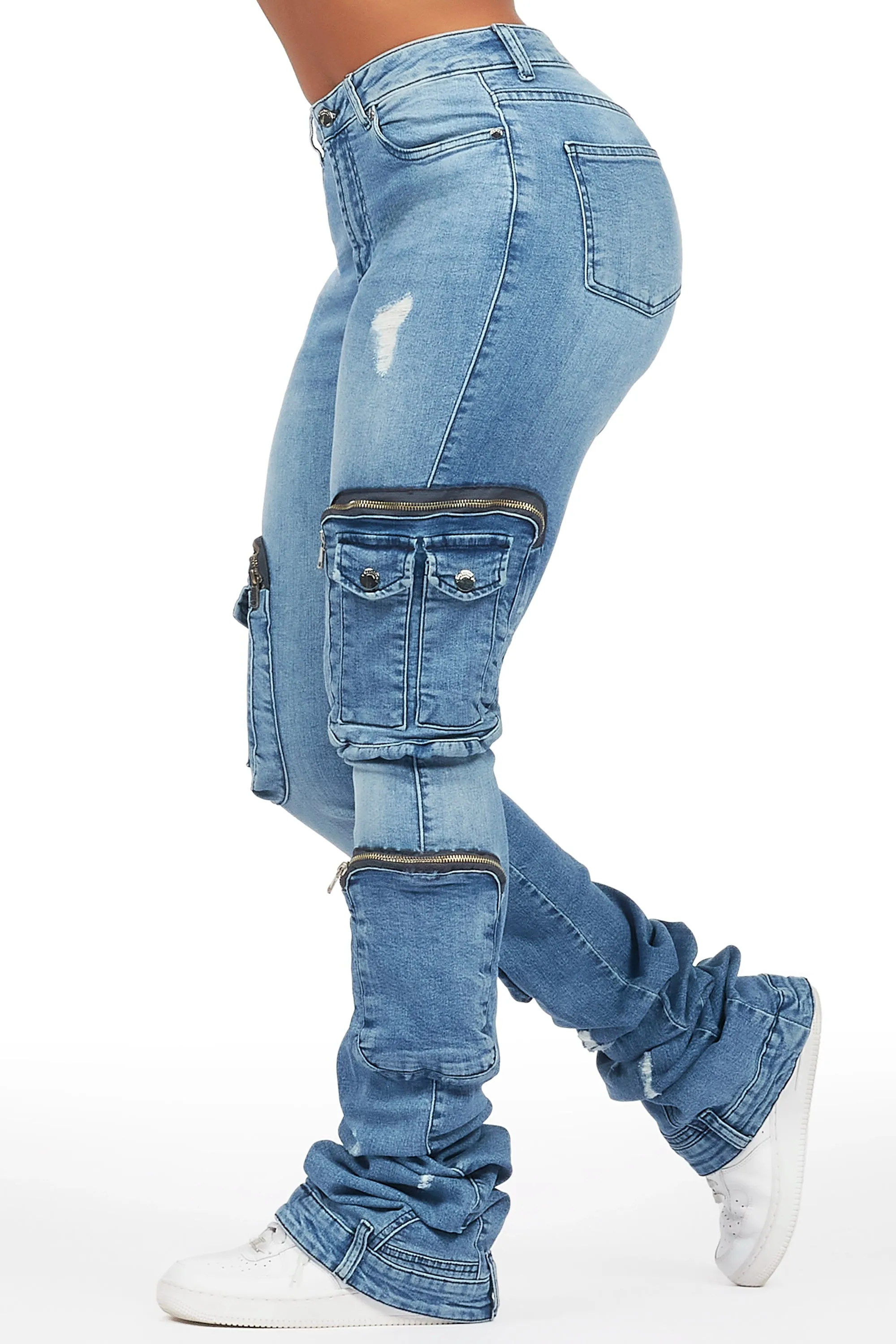 Alisson Med Wash Cargo Super Stacked Jean sold by Rockstar Original product image thumbnail 5