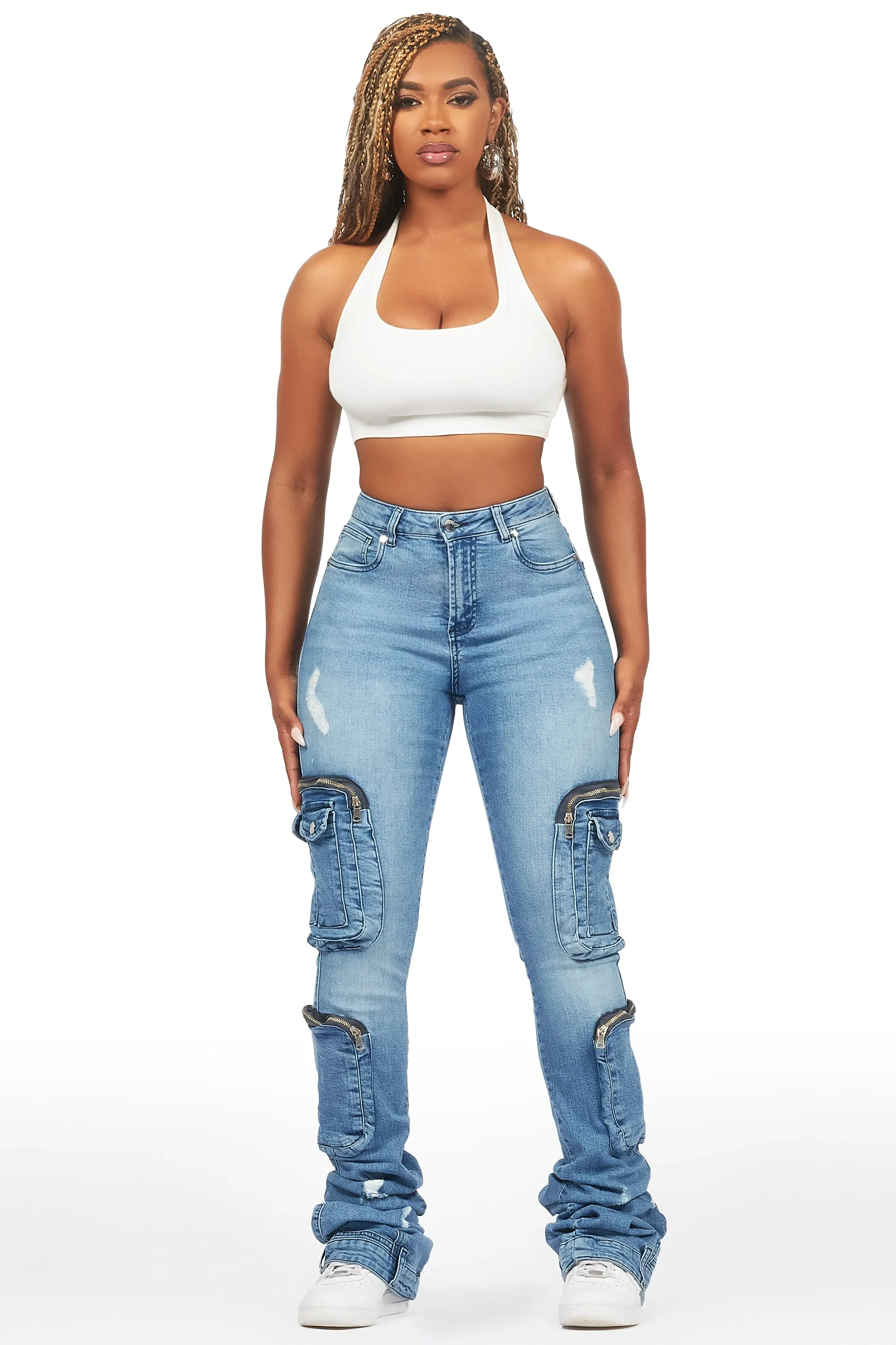 Alisson Med Wash Cargo Super Stacked Jean sold by Rockstar Original product image thumbnail 2