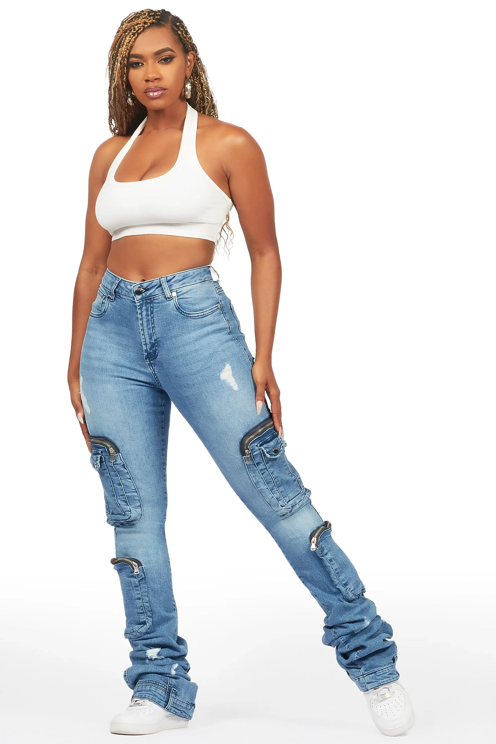 Alisson Med Wash Cargo Super Stacked Jean sold by Rockstar Original product image thumbnail 3