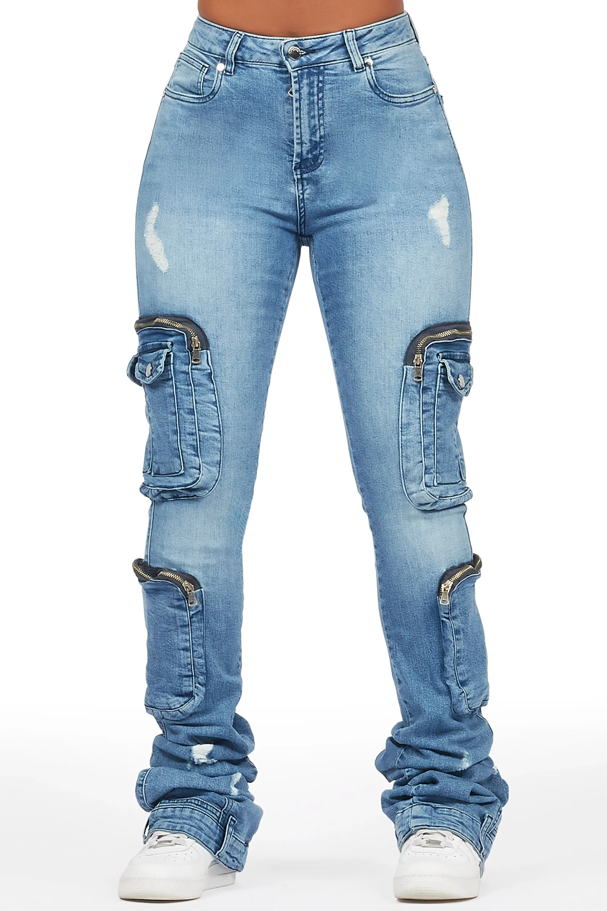 Alisson Med Wash Cargo Super Stacked Jean sold by Rockstar Original