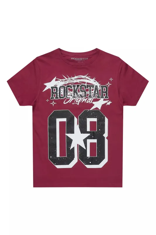 Boys Allstar Burgundy/White Graphic T-Shirt sold by Rockstar Original